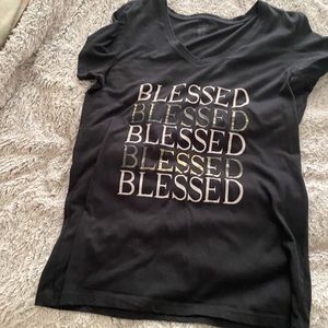 Black, faded gold t-shirt